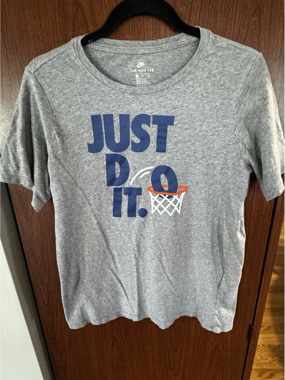 Nike Just Do It Basketball Tee Shirt Womens XL Gray Graphic Athletic Cotton